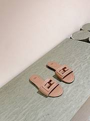 Baguette Beige Leather Slides - 3