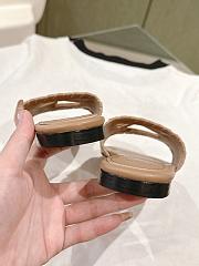 Baguette Beige Leather Slides - 2