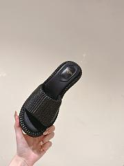 Fendi FF Baguette Motif Wide-Band Slides Black Raffia - 5