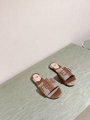 Fendi Sunshine Dove Grey Denim-Effect Jacquard Slides - 5