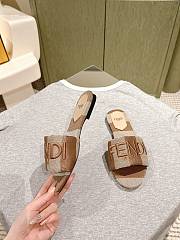 Fendi Sunshine Dove Grey Denim-Effect Jacquard Slides - 4