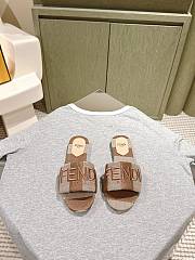 Fendi Sunshine Dove Grey Denim-Effect Jacquard Slides - 2