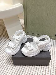 Chanel Sandals Shiny Calfskin White 55mm - 4