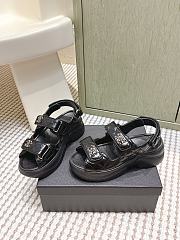 Chanel Sandals Shiny Calfskin Black 55mm - 5