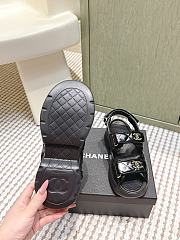 Chanel Sandals Shiny Calfskin Black 55mm - 4