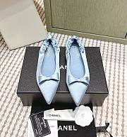 Chanel 25 Ballet Flats Silk Satin Blue - 1