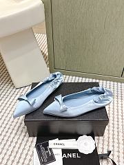 Chanel 25 Ballet Flats Silk Satin Blue - 5