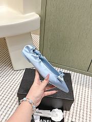 Chanel 25 Ballet Flats Silk Satin Blue - 4