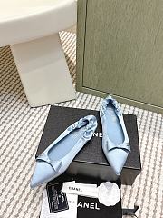 Chanel 25 Ballet Flats Silk Satin Blue - 3