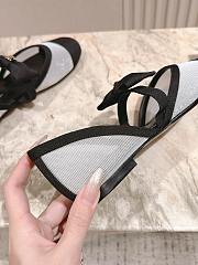 Chanel Mary Janes Mesh & Grosgrain White & Black  - 5