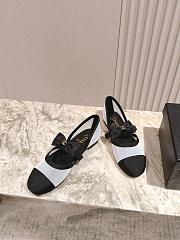 Chanel Mary Janes Mesh & Grosgrain White & Black  - 3
