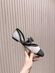 Chanel Mary Janes Mesh & Grosgrain White & Black  - 2