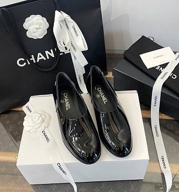 Chanel Black Patent Loafers