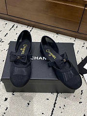 Chanel Mary Janes Mesh & Grosgrain Black - 1