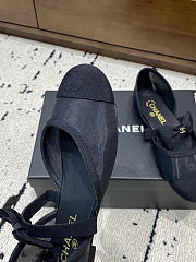 Chanel Mary Janes Mesh & Grosgrain Black - 5