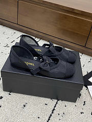 Chanel Mary Janes Mesh & Grosgrain Black - 4