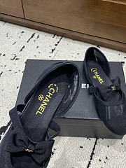Chanel Mary Janes Mesh & Grosgrain Black - 3