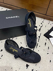 Chanel Mary Janes Mesh & Grosgrain Black - 2