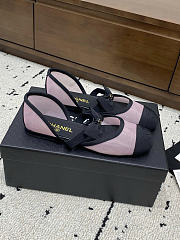 Chanel Mary Janes Mesh & Grosgrain Light Pink & Black - 4