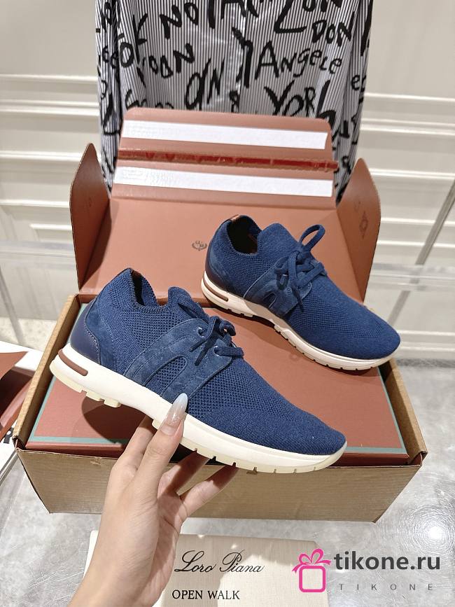 Loro Piana 360 LP Lady Flexy Walk Sneaker Wish Wool Blue - 1