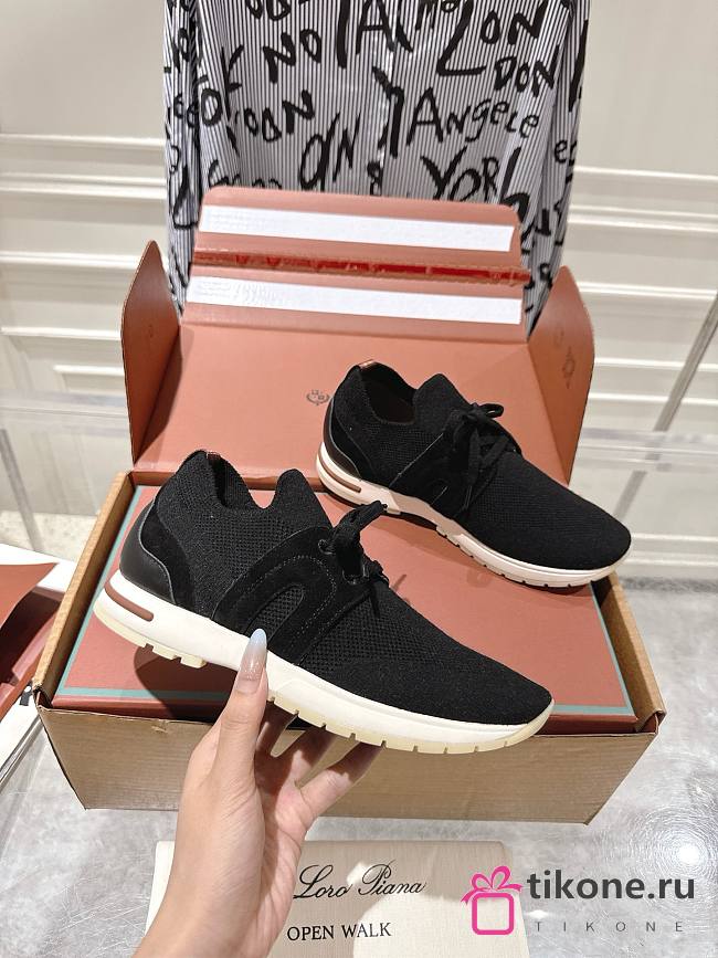 Loro Piana 360 LP Lady Flexy Walk Sneaker Wish Wool Black - 1