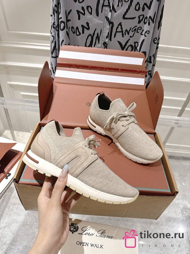 Loro Piana 360 LP Lady Flexy Walk Sneaker Wish Wool Beige Mel - 1