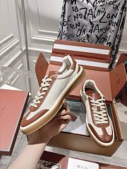Loro Piana Tennis Walk Sneaker Suede Calf Split Linen Natural/ Caramel - 5