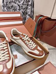 Loro Piana Tennis Walk Sneaker Suede Calf Split Linen Natural/ Caramel - 4
