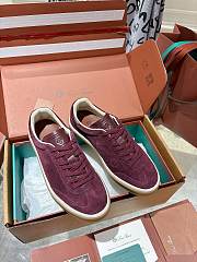 Loro Piana Tennis Walk Sneaker Suede Calf Split Burgundy - 1