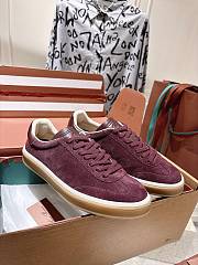 Loro Piana Tennis Walk Sneaker Suede Calf Split Burgundy - 6