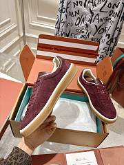 Loro Piana Tennis Walk Sneaker Suede Calf Split Burgundy - 5