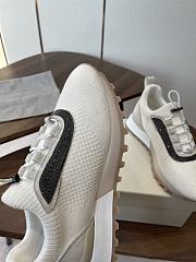 Brunello Cucinelli Wool Knit And Semi-Polished Calfskin Runners With Warm Inner Lining White 22481 - 5