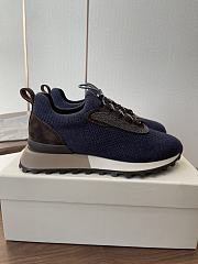 Brunello Cucinelli Wool Knit And Semi-Polished Calfskin Runners With Warm Inner Lining 22483 - 1