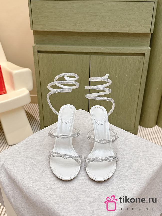 Rene Caovilla Cleo White Sandal 105 - 1
