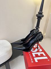 Diesel D-Ten & Half Pumps In Patent Pull-Up Leather Black 10.5cm - 6