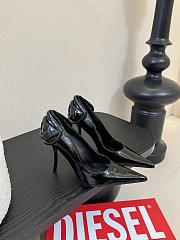 Diesel D-Ten & Half Pumps In Patent Pull-Up Leather Black 10.5cm - 2