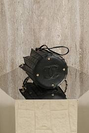 Chanel Small Bucket Bag Lambskin Gold Tone Metal Black - 15.2x14x14cm - 6