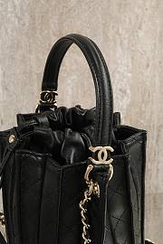 Chanel Small Bucket Bag Lambskin Gold Tone Metal Black - 15.2x14x14cm - 5