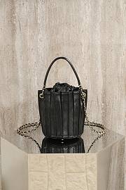 Chanel Small Bucket Bag Lambskin Gold Tone Metal Black - 15.2x14x14cm - 4