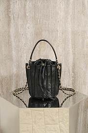 Chanel Small Bucket Bag Lambskin Gold Tone Metal Black - 15.2x14x14cm - 3