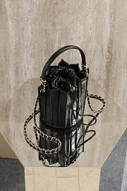 Chanel Small Bucket Bag Lambskin Gold Tone Metal Black - 15.2x14x14cm - 2