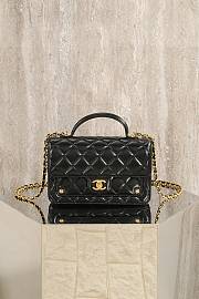 Chanel Clutch With Chain Shiny Lambskin & Gold-Tone Metal Black - 19x12.3x5cm - 5