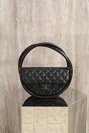 Chanel Vintage Hula Hoop Mini Flap Bag Black - 24x24x9.5cm - 1
