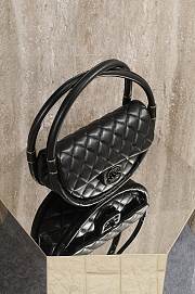Chanel Vintage Hula Hoop Mini Flap Bag Black - 24x24x9.5cm - 5
