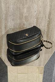 Chanel Small Caviar Leather Toiletry Pouch Black - 18x9x9cm - 6
