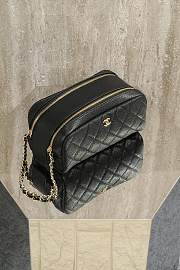 Chanel Small Caviar Leather Toiletry Pouch Black - 18x9x9cm - 3