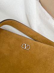 Valentino Garavani Nellcote Suede Shoulder Bag With Fringes Havana Beige - 30x31x3cm  - 6