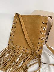 Valentino Garavani Nellcote Suede Shoulder Bag With Fringes Havana Beige - 30x31x3cm  - 5
