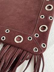 Valentino Garavani Nellcote Suede Shoulder Bag With Fringes Brown - 30x31x3cm - 6