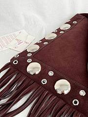 Valentino Garavani Nellcote Suede Shoulder Bag With Fringes Brown - 30x31x3cm - 4